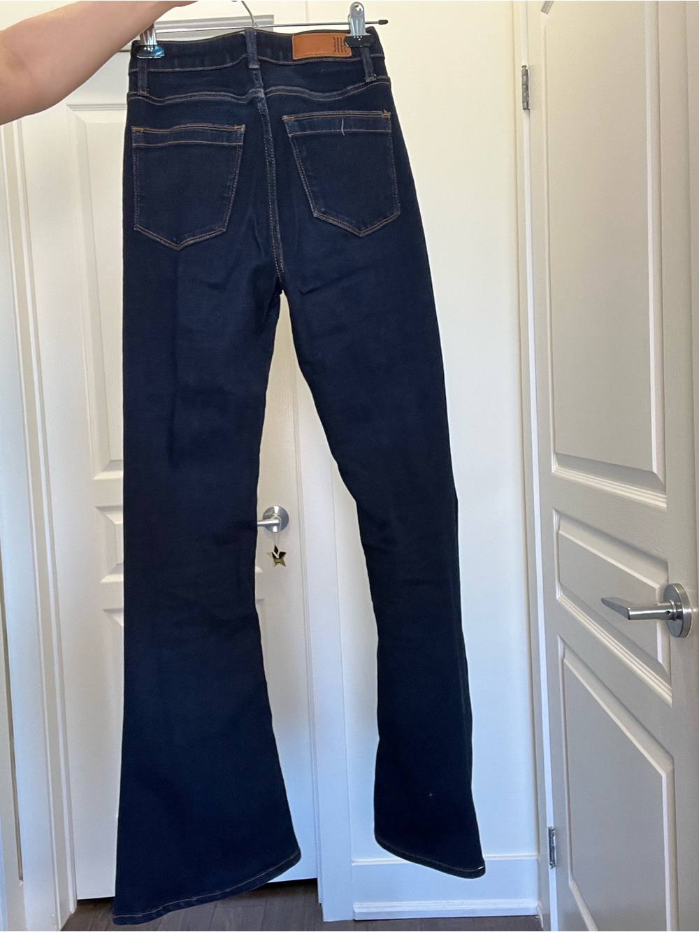 Reiss Dark Navy High-Rise Flare Jeans bell bottom - Picture 10 of 11